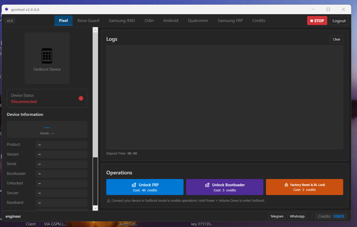 gsmtool by GSMVPro screenshot 1 — Samsung IMEI repair interface